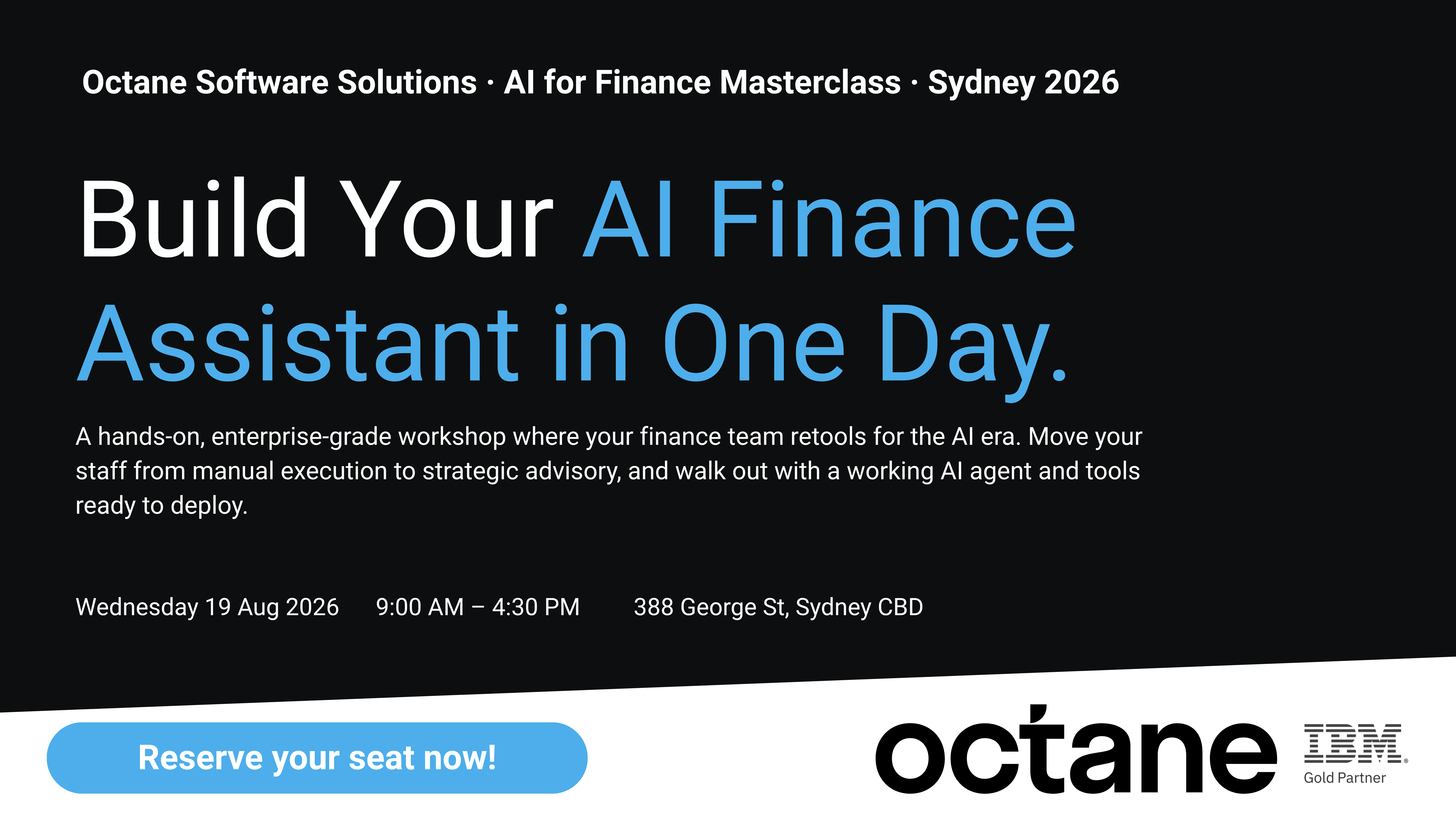  AI for Finance Masterclass  ·  Sydney 2026